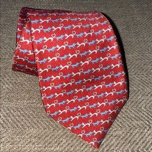 BVLGARI 100% Silk Red Patterned Tie
